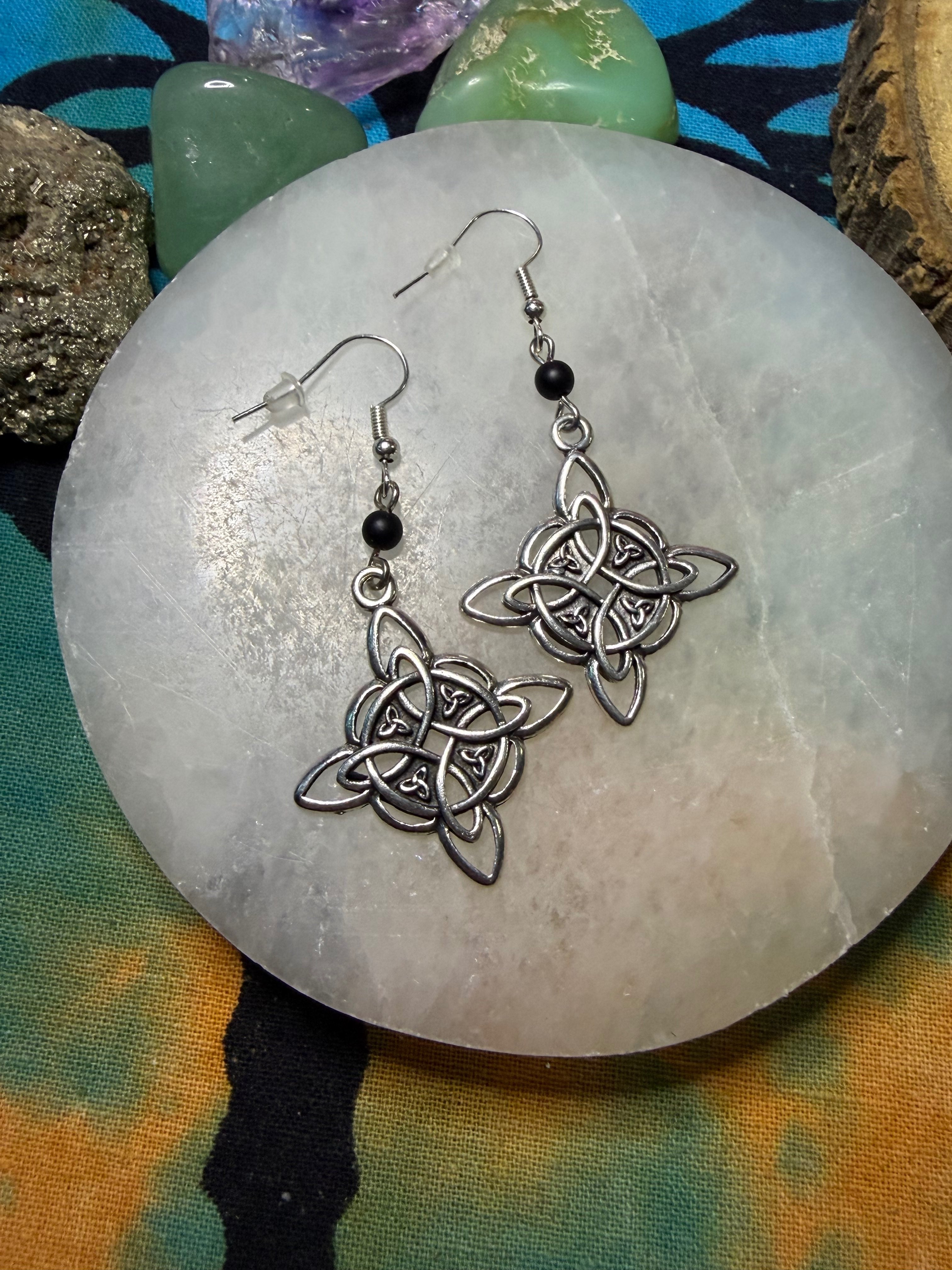 Witch’s knot crystal earrings
