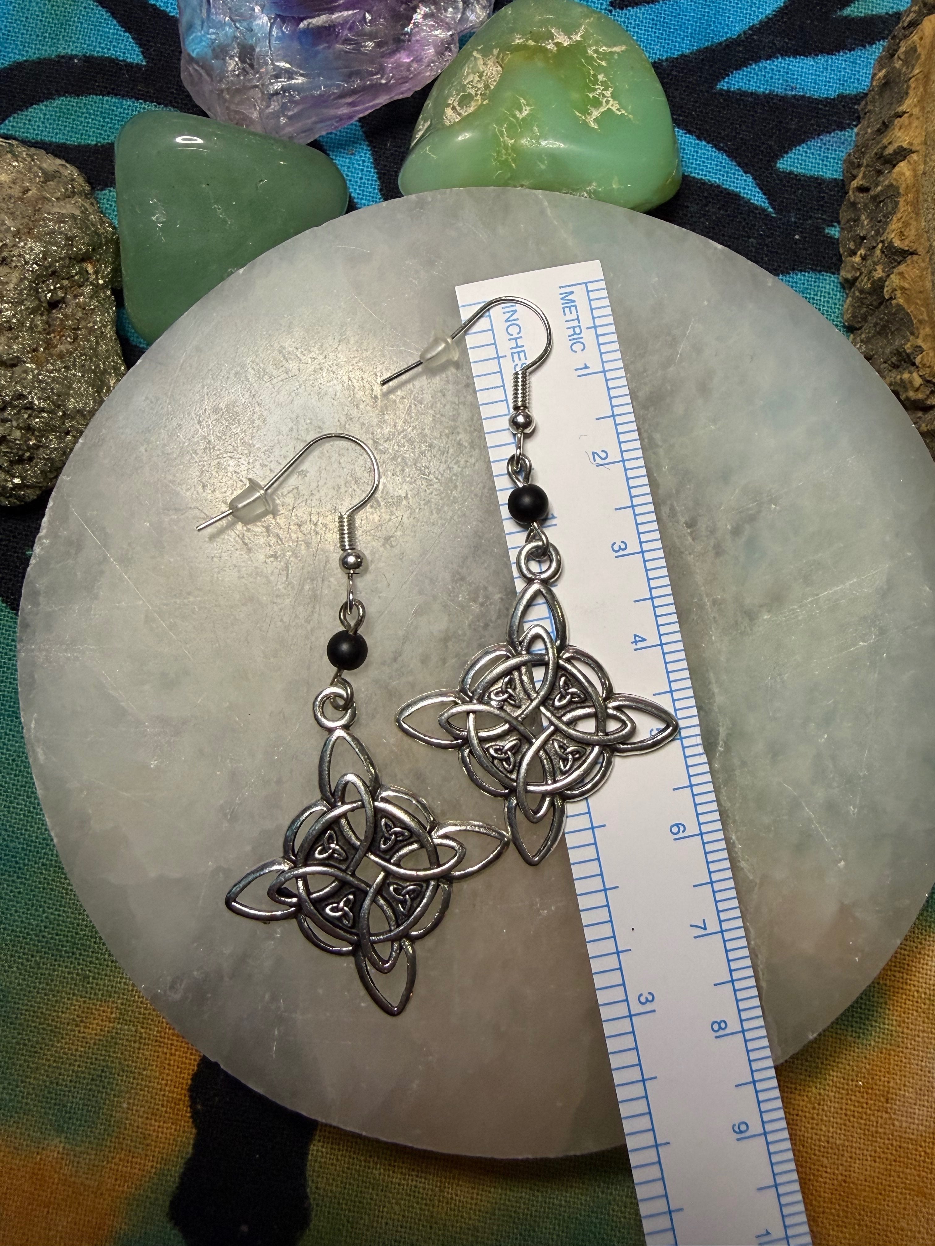 Witch’s knot crystal earrings