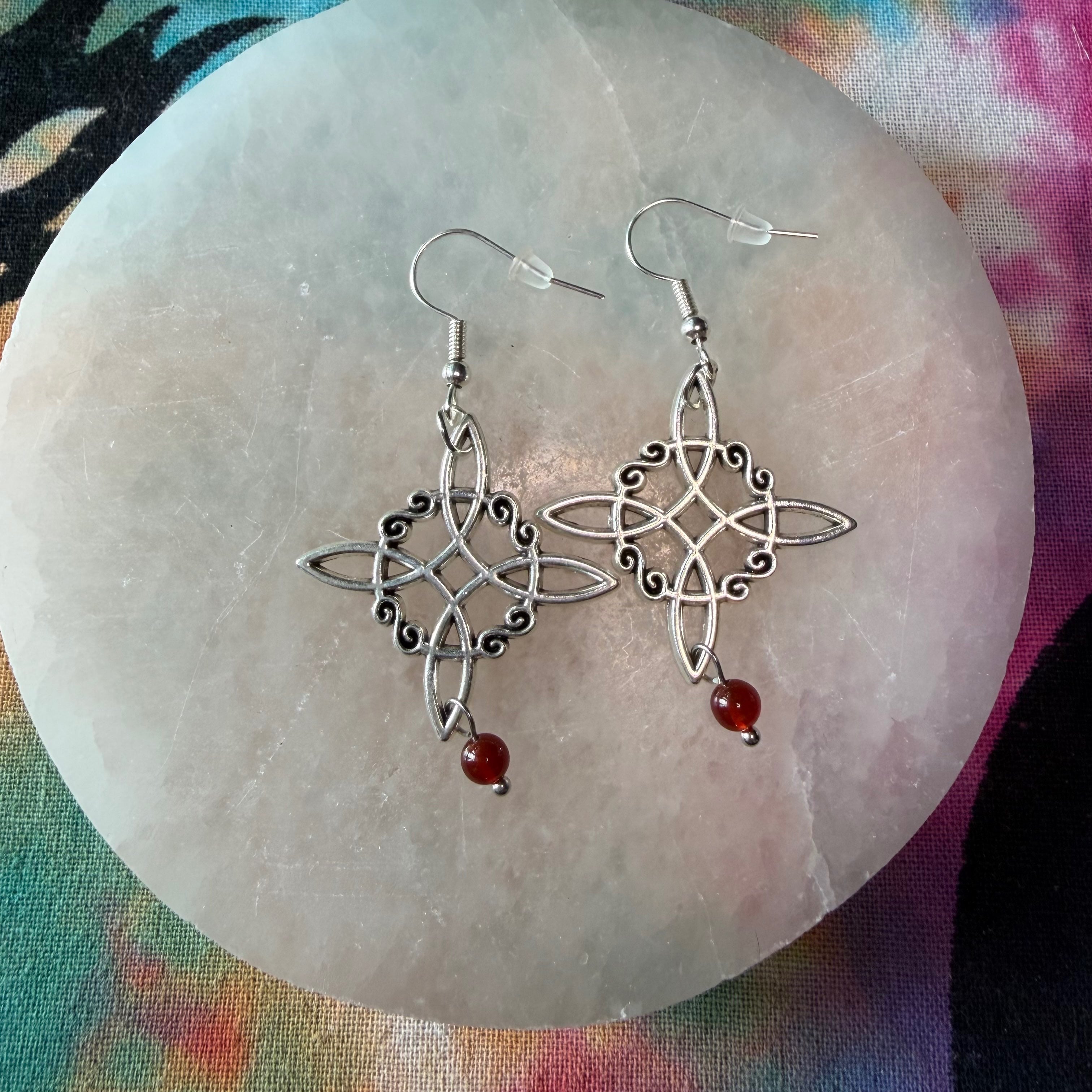 Witch’s knot crystal earrings
