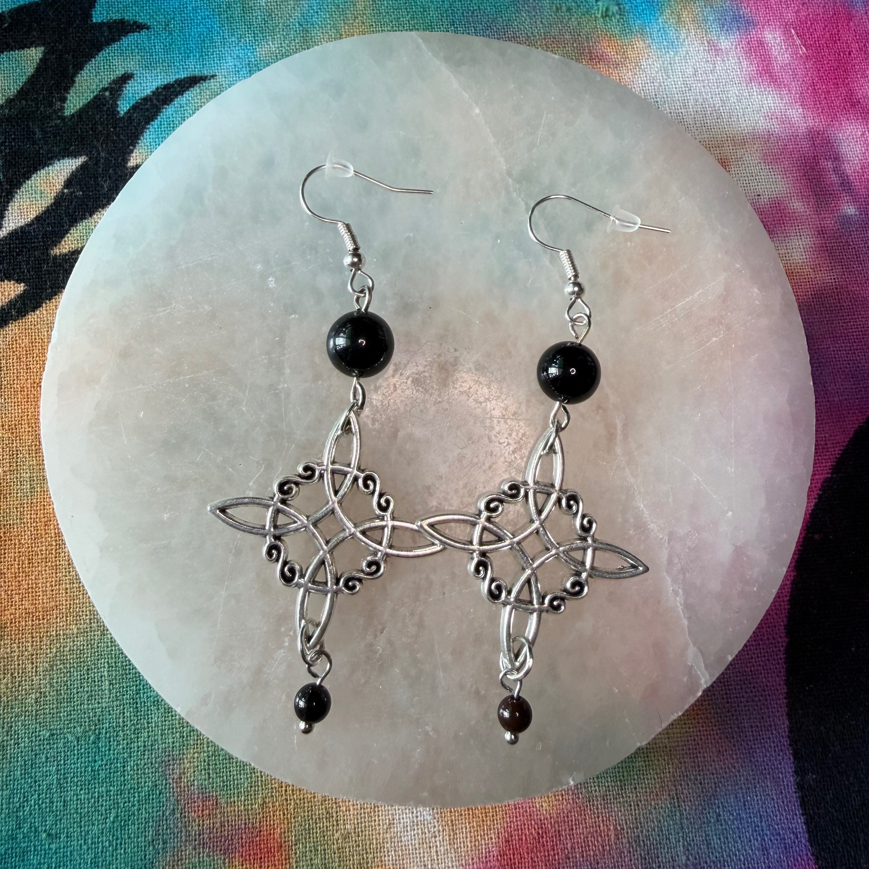 Witch’s knot crystal earrings