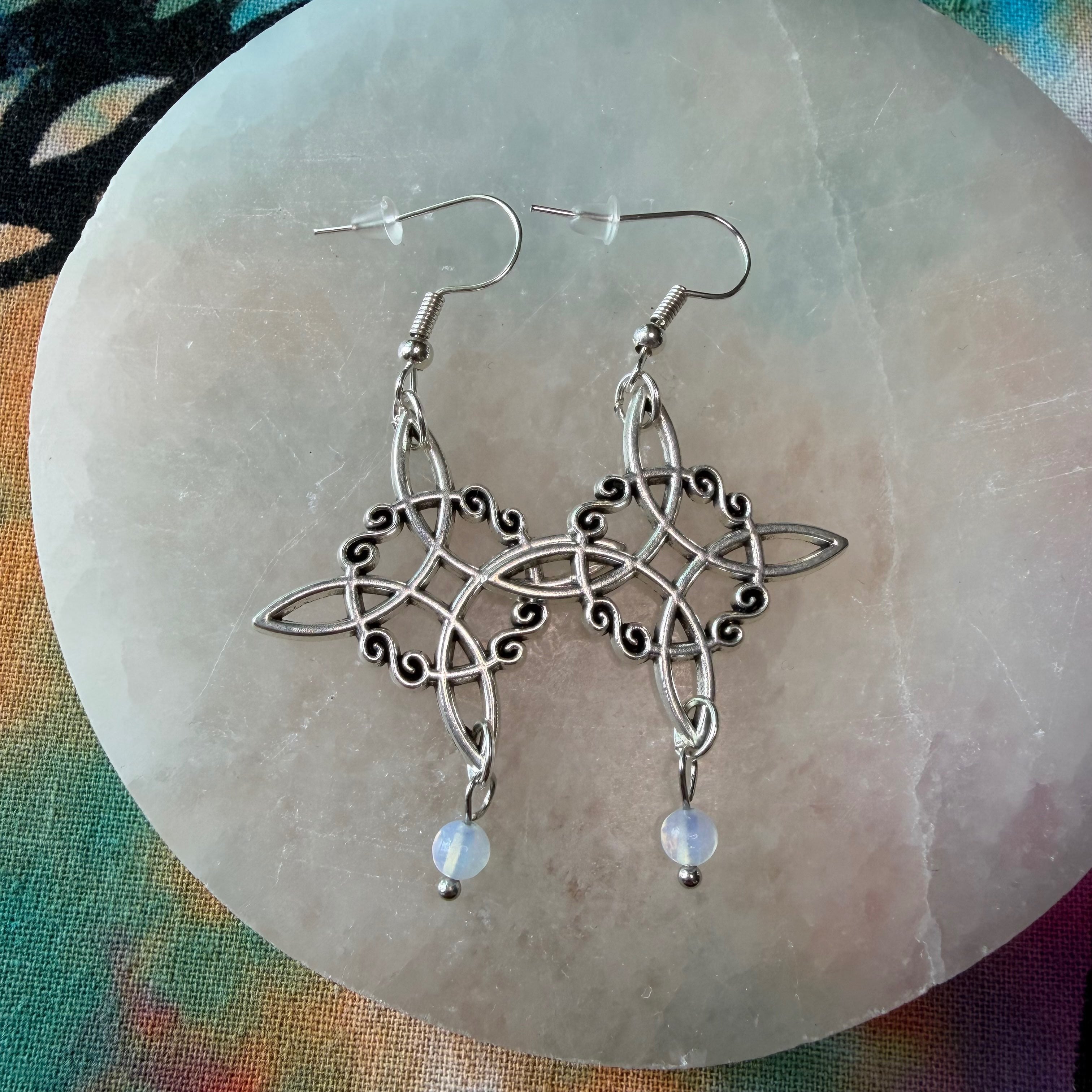 Witch’s knot crystal earrings