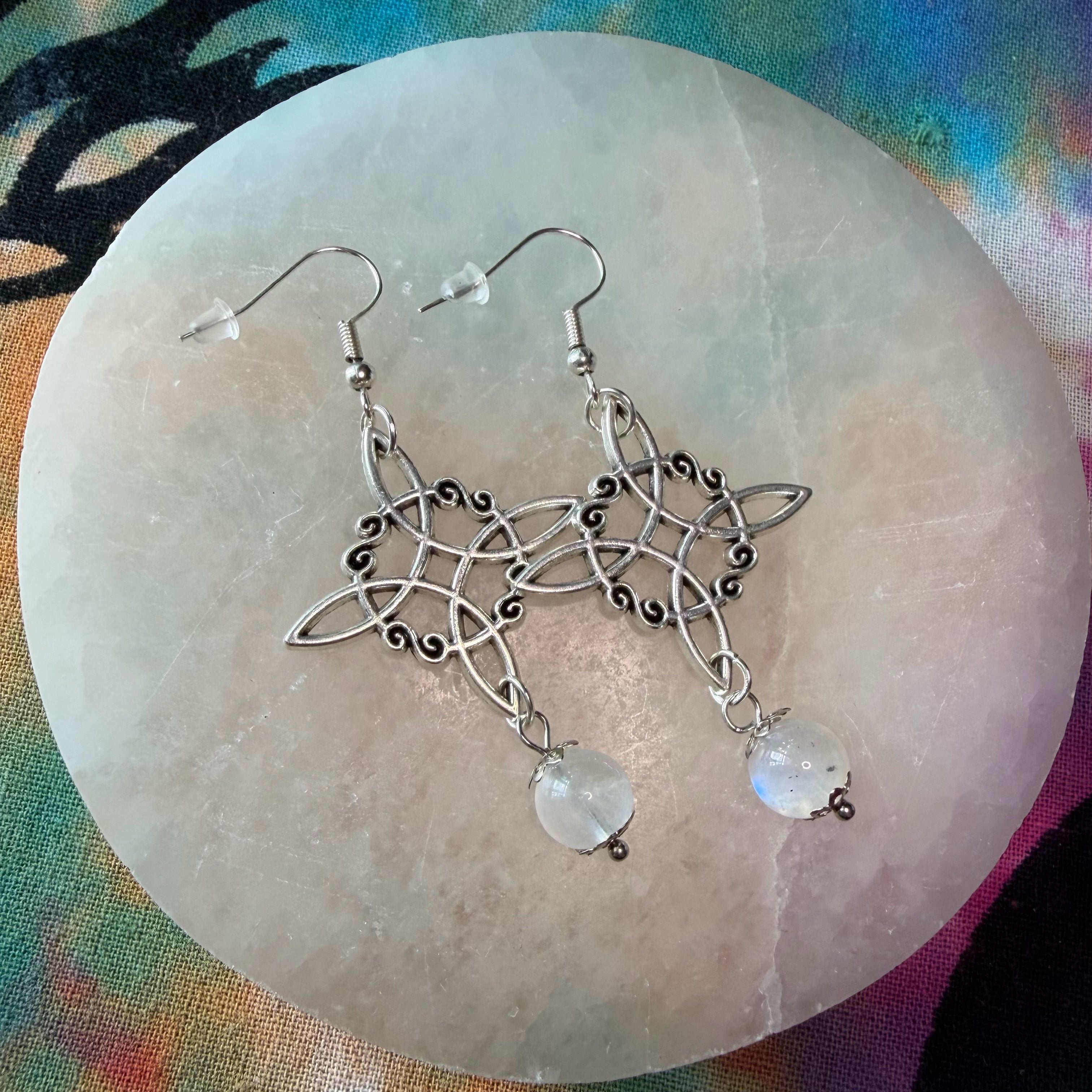Witch’s knot crystal earrings
