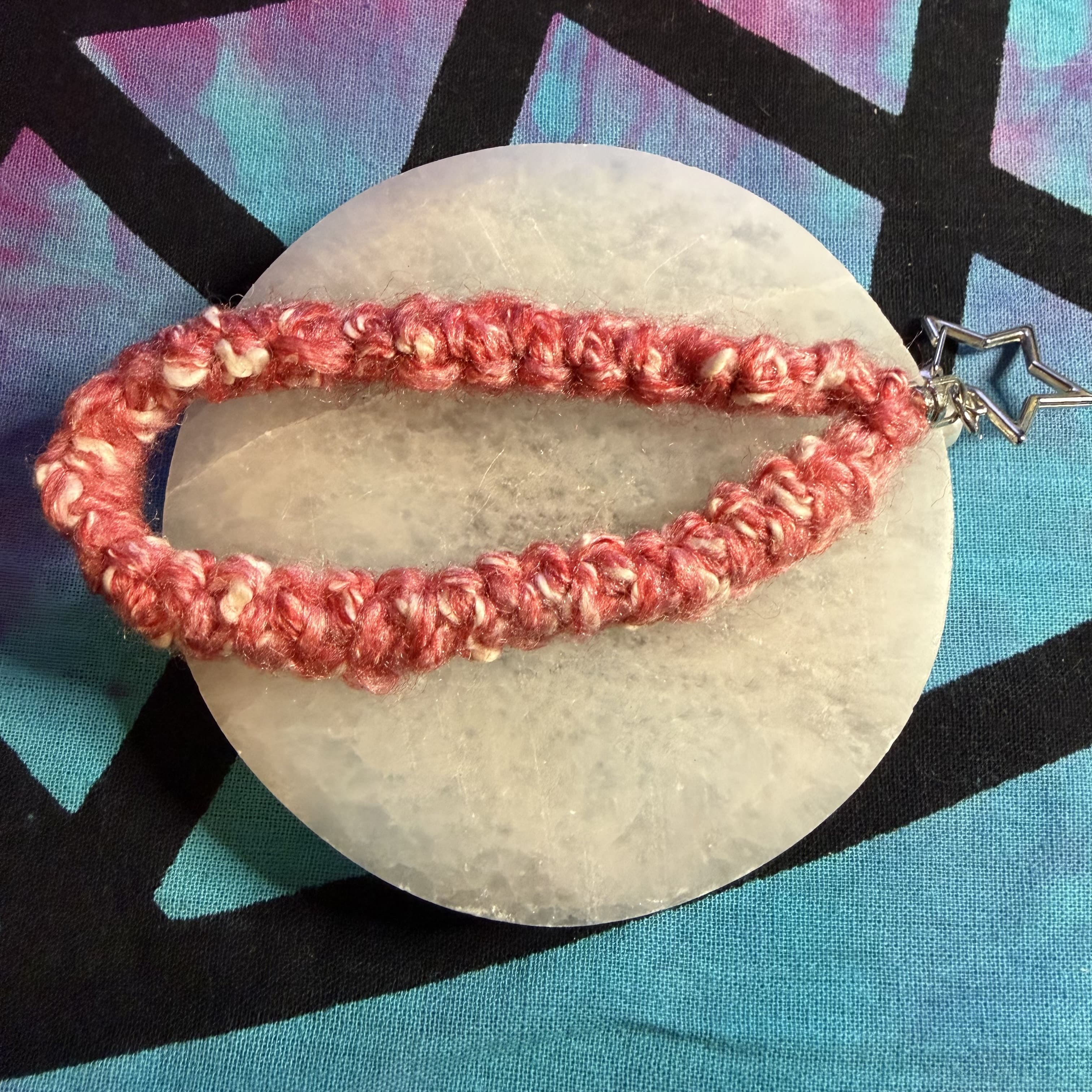 Crochet wrist strap with charms