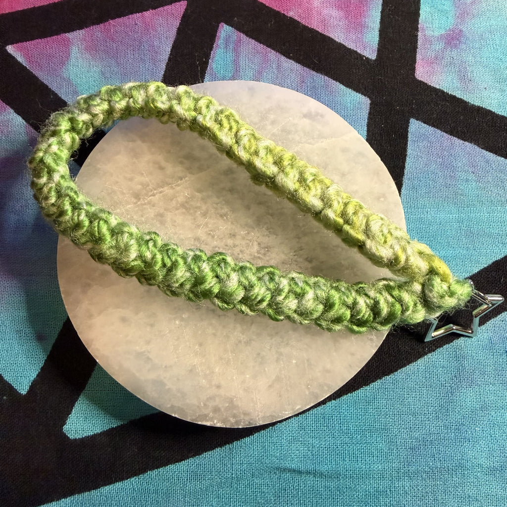 Crochet wrist strap with charms