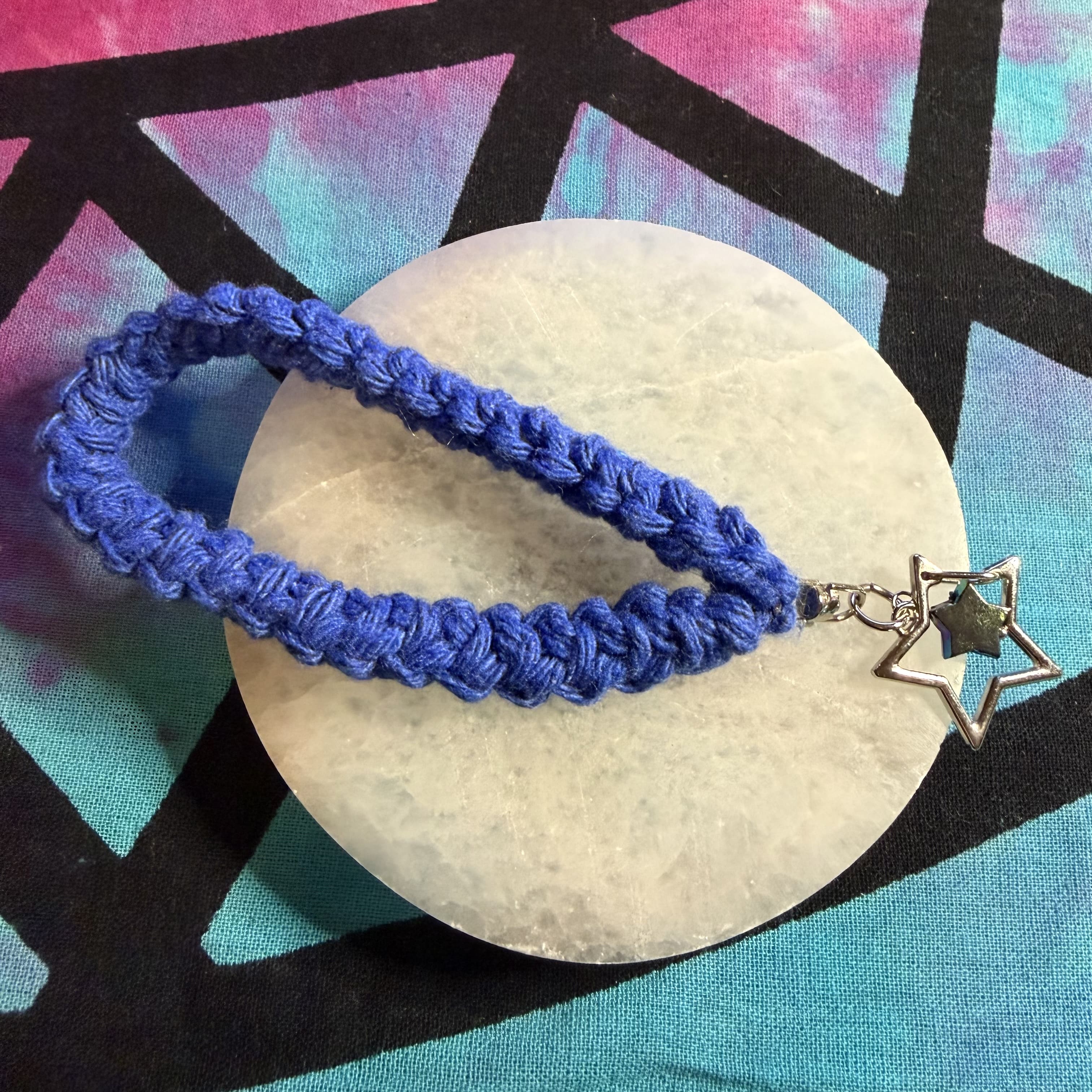 Crochet wrist strap with charms